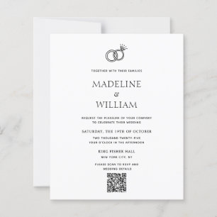 Lámina PRESUPUESTO Boda de código Qr con anillos dibujado