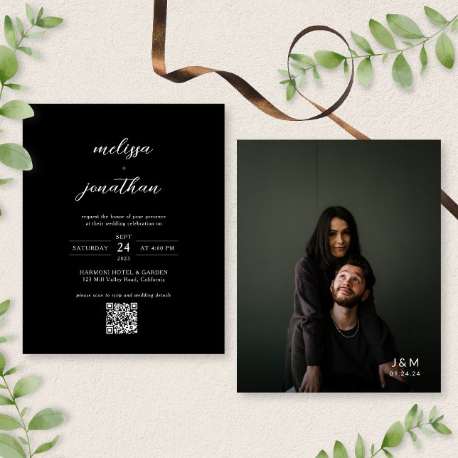 Lámina PRESUPUESTO Boda de código QR moderno de foto en n (Subido por el creador)