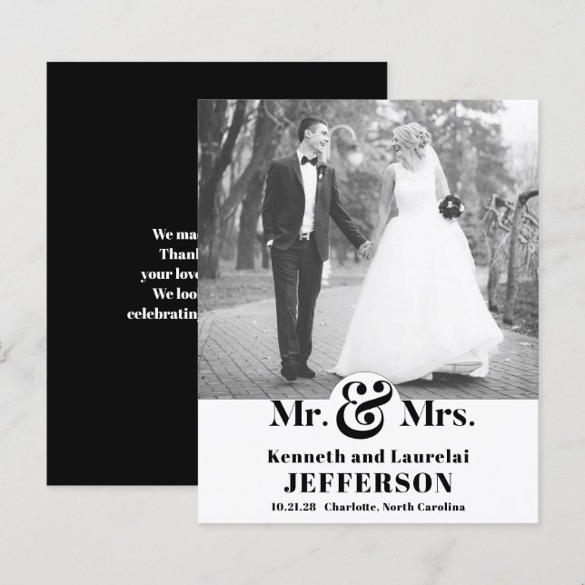 Lámina PRESUPUESTO Boda de fotografía de tipografía moder (Anverso / Reverso)