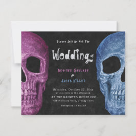 Lámina Presupuesto Boda de Halloween azul rosa del cráneo