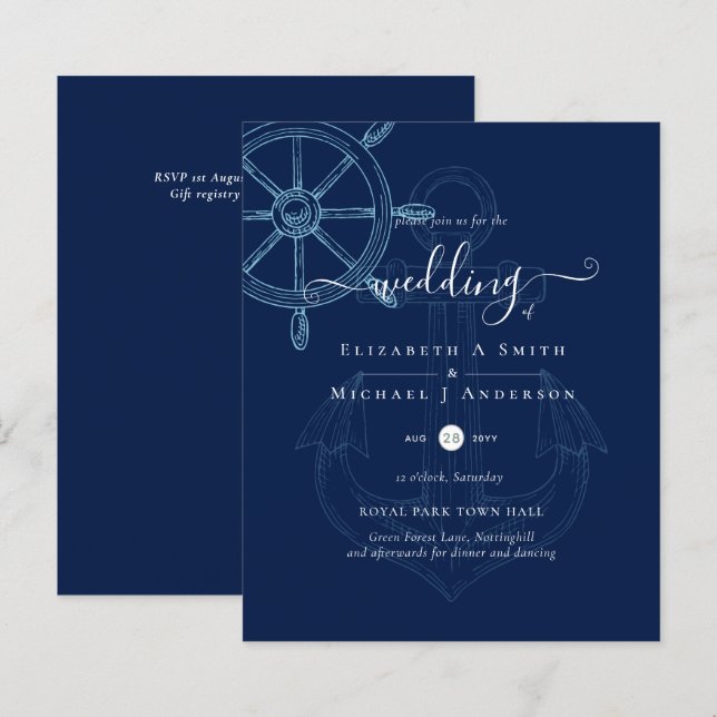 Lámina PRESUPUESTO Boda de las ruedas de los buques náuti (Anverso / Reverso)