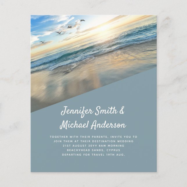 Lámina PRESUPUESTO Boda en Playa Tropical en el Extranjer (Anverso)