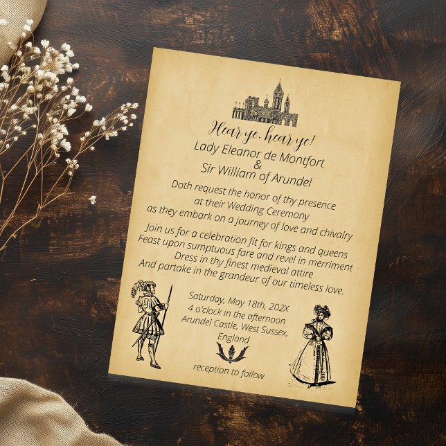 Lámina PRESUPUESTO Boda Falso Pergamino Medieval Renacent (BUDGET Medieval Renaissance Faux Parchment Wedding
Invitation)