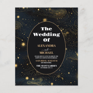 Lámina Presupuesto Boda Luna Creciente Celestial Dorada