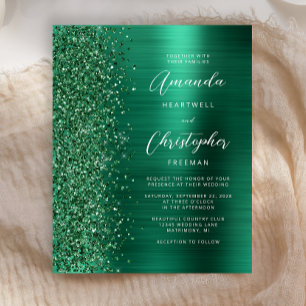 Lámina Presupuesto Boda Metal Brillado Verde Esmeralda