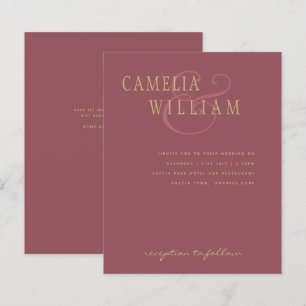 Lámina PRESUPUESTO Boda moderno Invitación de oro rosa Ro