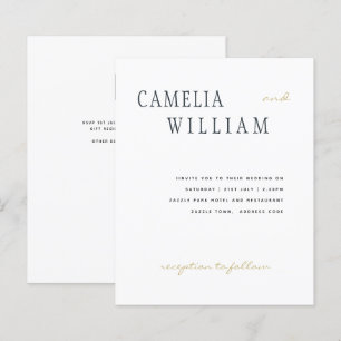 Lámina PRESUPUESTO Boda moderno Medianoche Blue Gold Text