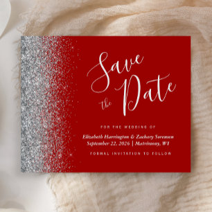 Lámina Presupuesto Boda Plata Rojo Save the Date