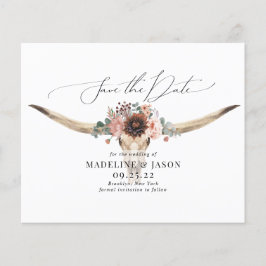 Lámina PRESUPUESTO Bohemian Floral Skull Wedding Save the