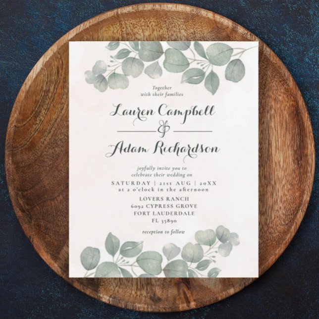 Lámina Presupuesto Boho Eucalyptus Watercolor Sage Green  (Subido por el creador)