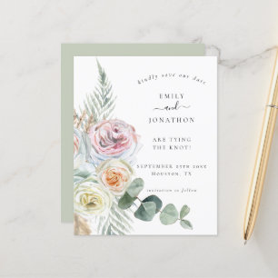 Lámina Presupuesto Boho Floral Eucalyptus Boda Guardar fe