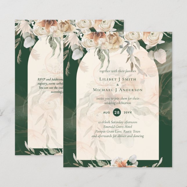 Lámina PRESUPUESTO BOHO Green Terracotta Boda Floral (Anverso / Reverso)