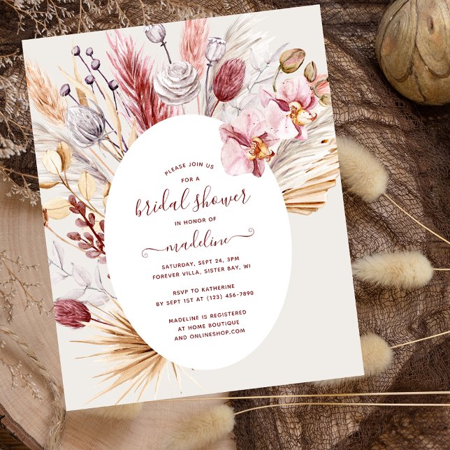 Lámina PRESUPUESTO Boho Pampas Ducha de Novias Florales G (Subido por el creador)