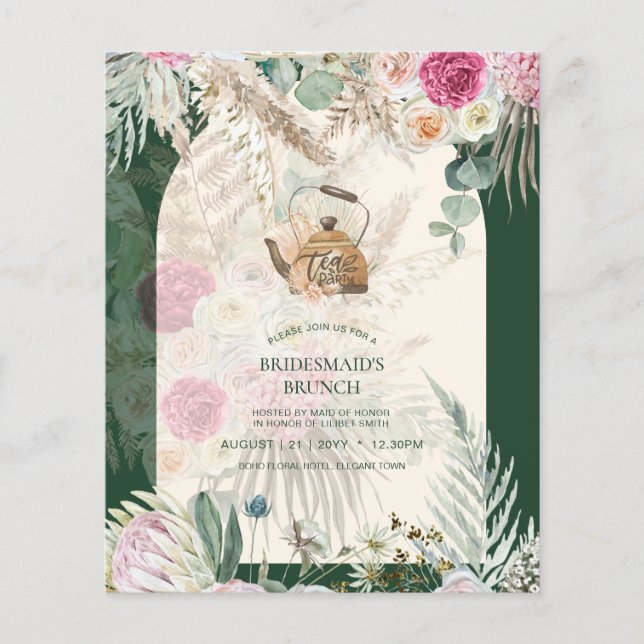Lámina PRESUPUESTO Boho TEA FIESTA Pampas Ducha de Novias (Anverso)