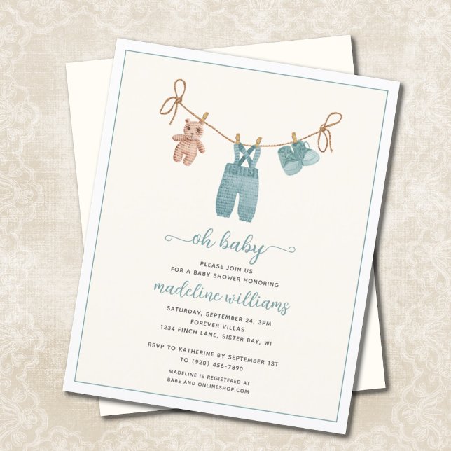Lámina PRESUPUESTO BOHO Watercolor Bebé Ropa Baby Shower (Subido por el creador)