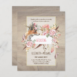Lámina PRESUPUESTO Boho Woodland FOX Boda Floral Moderno