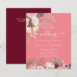 Lámina PRESUPUESTO Borgoña Boda Tropical de Pampas