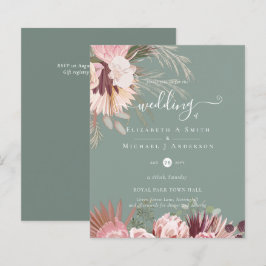 Lámina PRESUPUESTO Borgoña Boda Tropical de Pampas