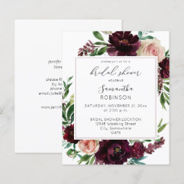 Lámina Presupuesto Borgoña oscura y ducha de novia floral