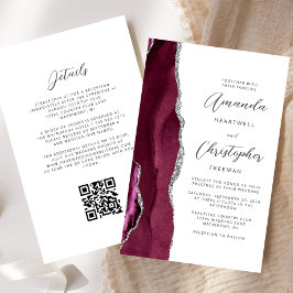 Lámina Presupuesto Borgoña Plata Código QR Boda Agata