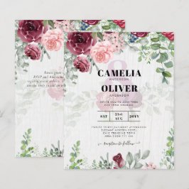 Lámina PRESUPUESTO Borgoña Rubor Pink Floral Wedding INVI