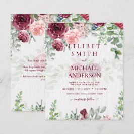 Lámina PRESUPUESTO Borgoña Rubor Pink Floral Wedding INVI