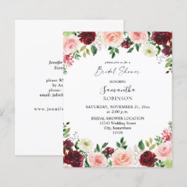 Lámina Presupuesto Borgoña Rubor Rosa 4 Floral Bridal Sho