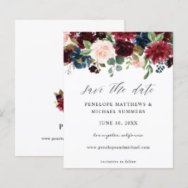 Lámina Presupuesto Borgoña y Floral Rosa Salven la fecha