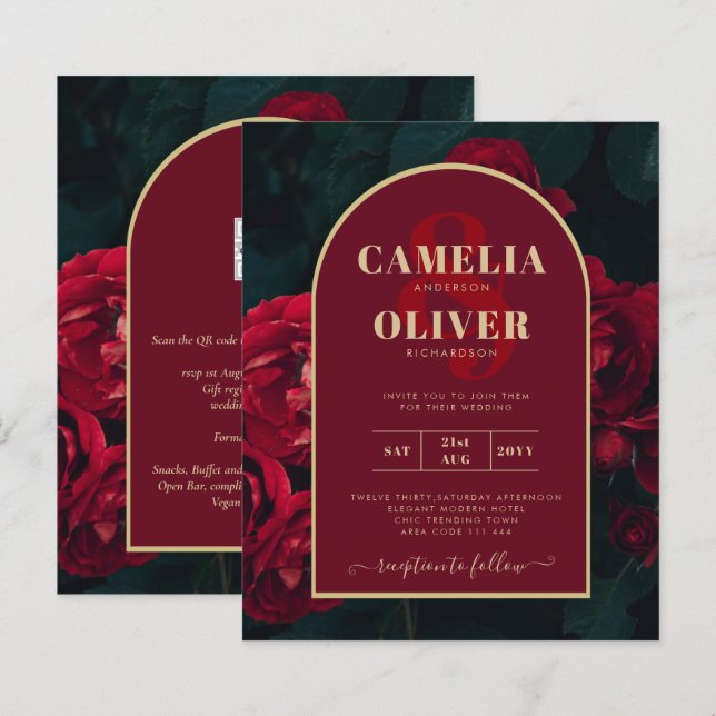 Lámina PRESUPUESTO Bosque de rosas rojasInvierno verde IN (Anverso / Reverso)