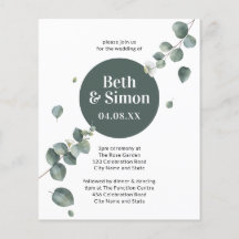 Presupuesto Caída Botánica Simple Deja Boda Verde