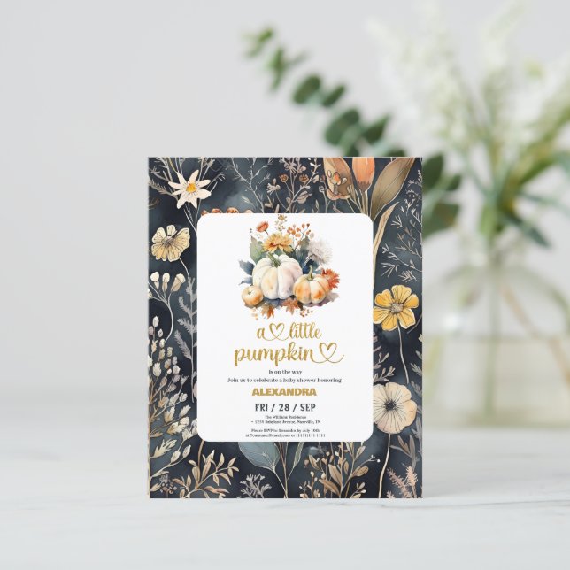 Lámina Presupuesto Caída de calabaza pequeña ducha de beb (Anverso de pie)