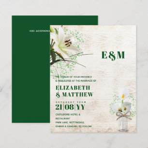 Lámina PRESUPUESTO Calla Lilies Moda Shabby Wedding Invit