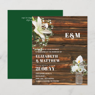 Lámina PRESUPUESTO Calla Lilies Moda Shabby Wedding Invit