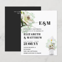 PRESUPUESTO Calla Lilies Moda Shabby Wedding Invit