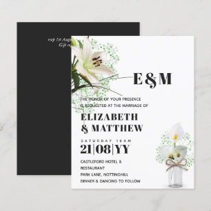 Lámina PRESUPUESTO Calla Lilies Moda Shabby Wedding Invit