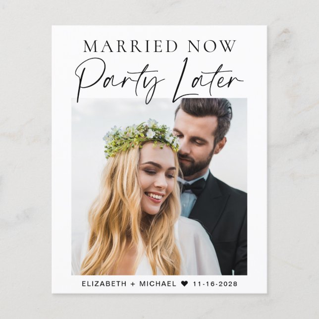 Lámina Presupuesto casado ahora Fiesta Boda de fotografía (Anverso)