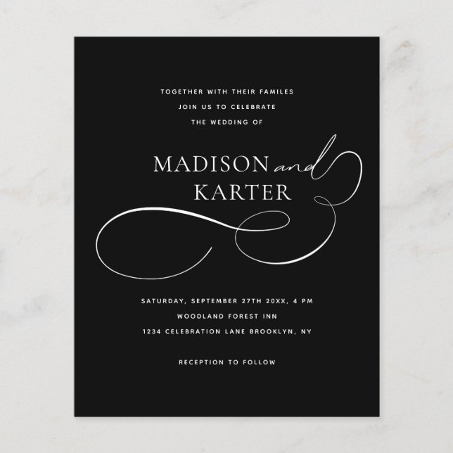 Lámina PRESUPUESTO Clásico Infinito Blanco Negro Y Boda (Anverso)