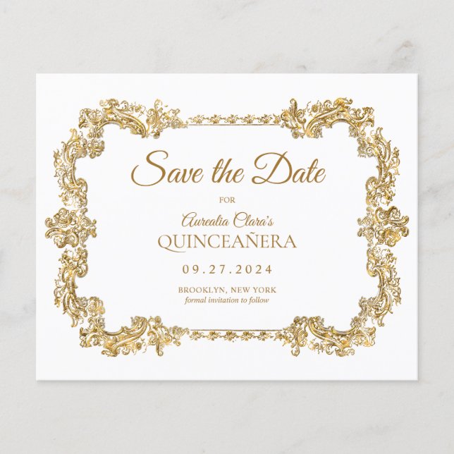 Lámina PRESUPUESTO Clásico Marfil Marco dorado blanco Qui (Anverso)