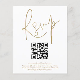 Lámina Presupuesto Código QR Boda con guión de oro RSVP