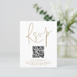 Lámina Presupuesto Código QR Boda con guión de oro RSVP