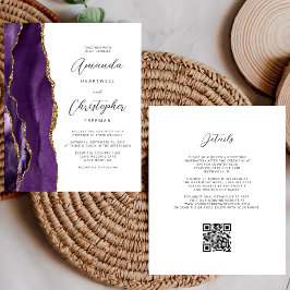 Lámina Presupuesto Código QR Bodas Ágata Dorada Púrpura