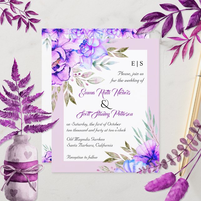 Lámina PRESUPUESTO Código QR flores moradas invitación a  (Subido por el creador)