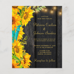Lámina Presupuesto Código QR invitación a boda de girasol