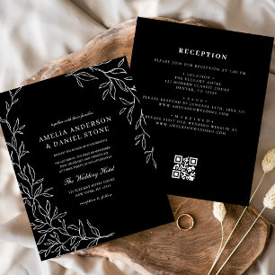 Lámina Presupuesto Código QR Invitación a la boda blanca 