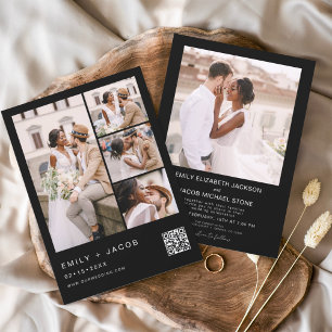 Lámina Presupuesto Código QR Invitación a la boda blanca