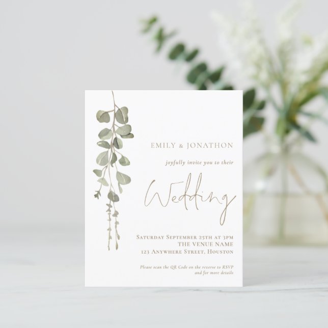 Lámina Presupuesto Código QR Invitación a la Boda de Oro  (Anverso de pie)