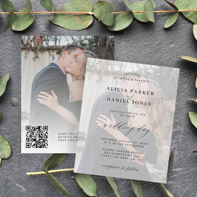 Lámina Presupuesto CÓDIGO QR moderno invitación a la boda (Subido por el creador)