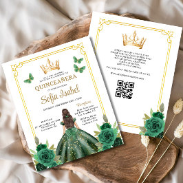 Lámina Presupuesto Código QR Quinceanera Emerald Green