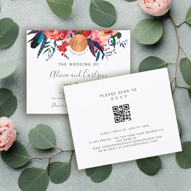 Lámina Presupuesto CÓDIGO QR rústico elegante invitación  (Subido por el creador)