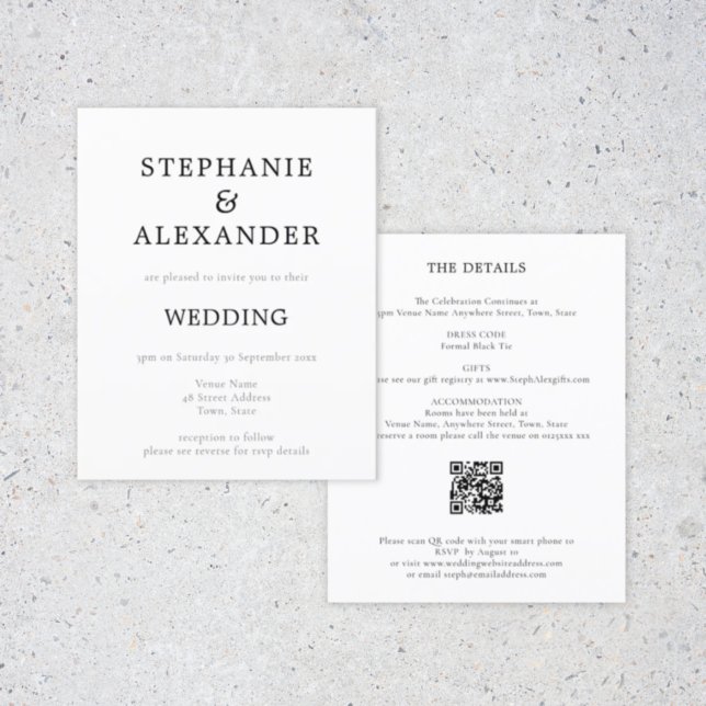Lámina Presupuesto Código QR simple Invitación a la boda  (Subido por el creador)
